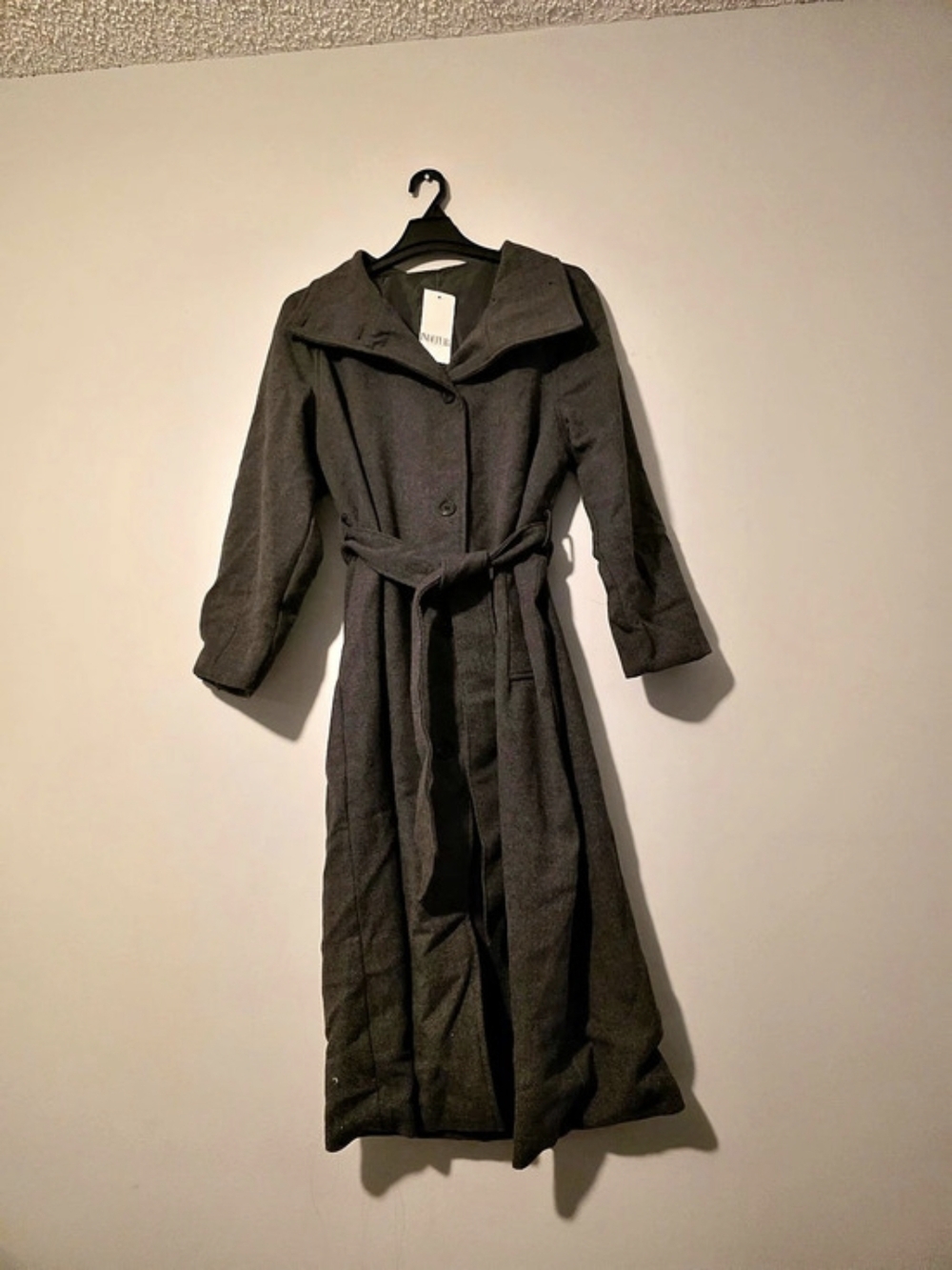 Long Gray Belted Trench Coat - Size L-XL